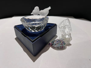 Swarovski Crystal Feathered Beauties Bird Bath, with Crystals