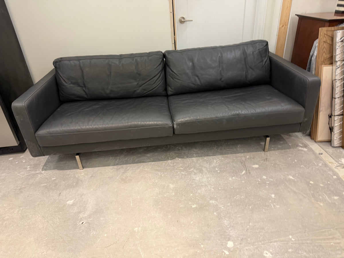 Designer Grey Leather Sofa