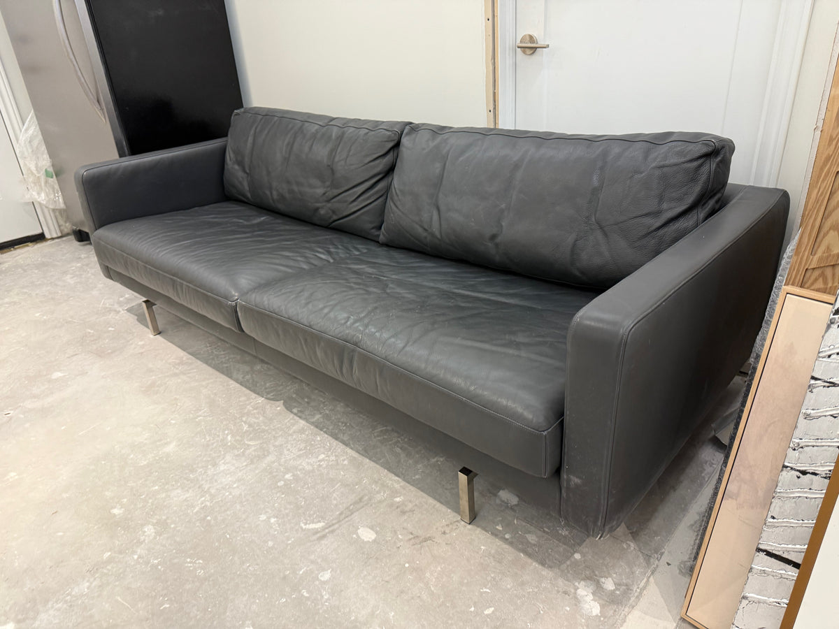 Designer Grey Leather Sofa