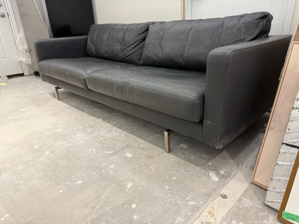 Designer Grey Leather Sofa