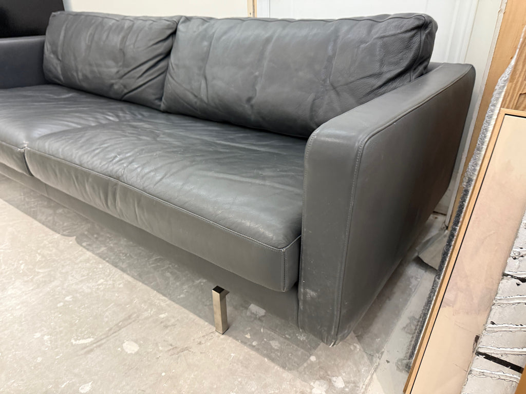 Designer Grey Leather Sofa