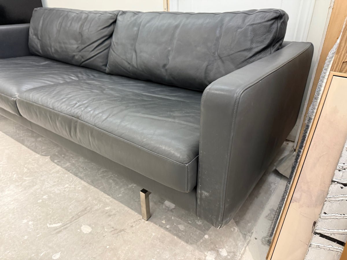 Designer Grey Leather Sofa