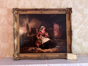 *RARE- William Woodward (London, England 1910) Antique Original Oil Painting titled "Waiting" (Rembrandt Gallery COA Included)