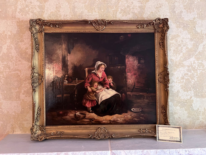 William Woodward (London, England 1910) Antique Oil Painting titled "Waiting" (Rembrandt Gallery COA Included)