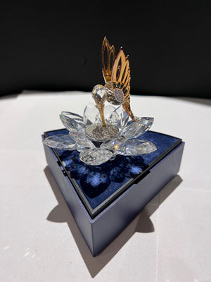 Swarovski Crystal 7552 NR 100 "In Flight Series" Hummingbird on Lotus