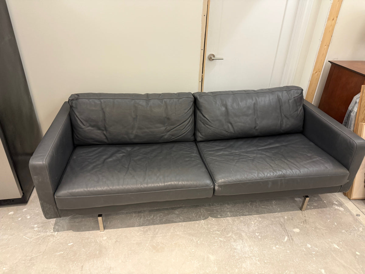 Designer Grey Leather Sofa