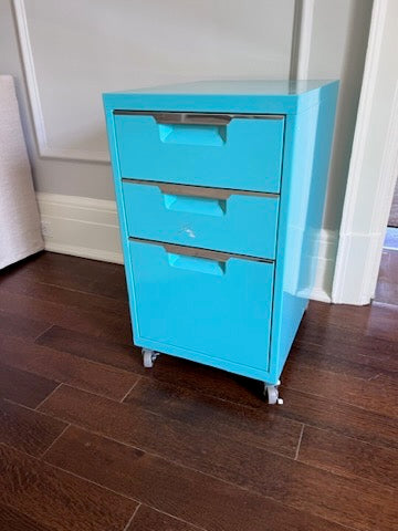 Cb2 Ps Teal 3 Drawer Filing Cabinet
