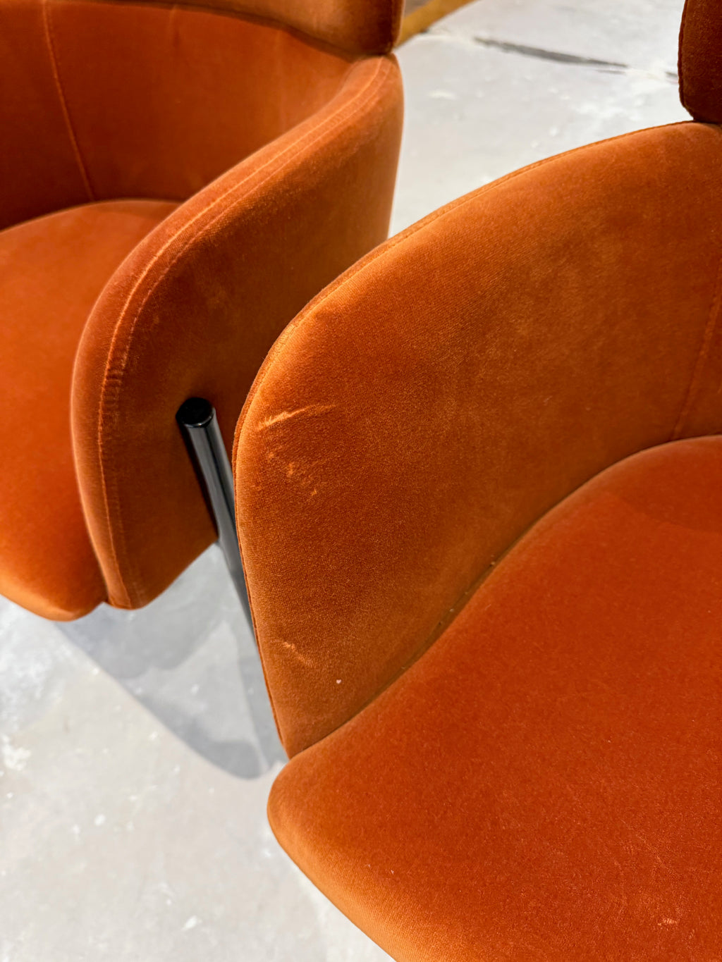 Pair of CB2 Azalea Brown Velvet Chairs