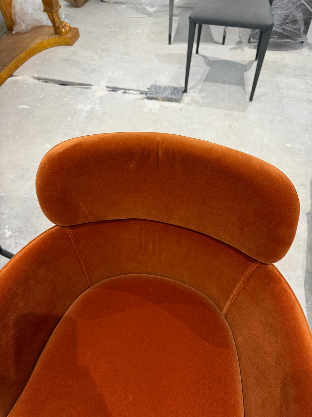 Pair of CB2 Azalea Brown Velvet Chairs