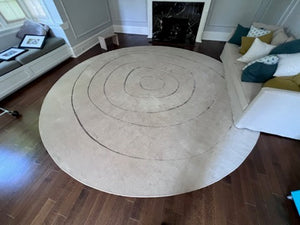 14ft Hand Knotted Wool & Silk Round Area Rug- Custom by Ashley Botten Design
