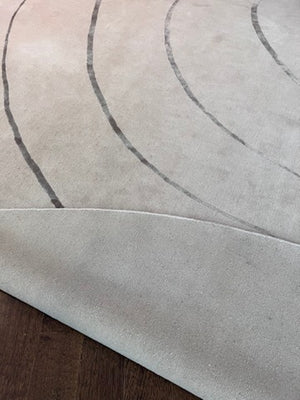14ft Hand Knotted Wool & Silk Round Area Rug- Custom by Ashley Botten Design