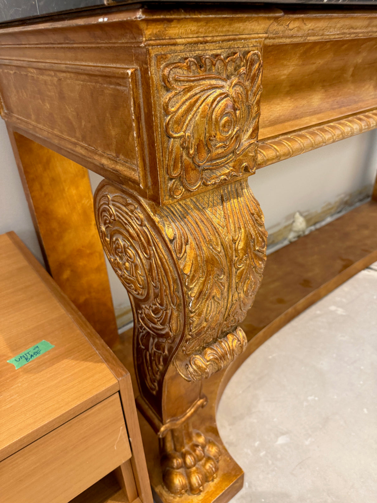 Henredon Marble & Giltwood Console Table