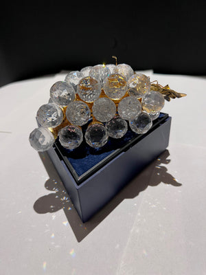 Swarovski Crystal "Sparkling Fruit Collection" 29 Grapes Gold Leaf Stem