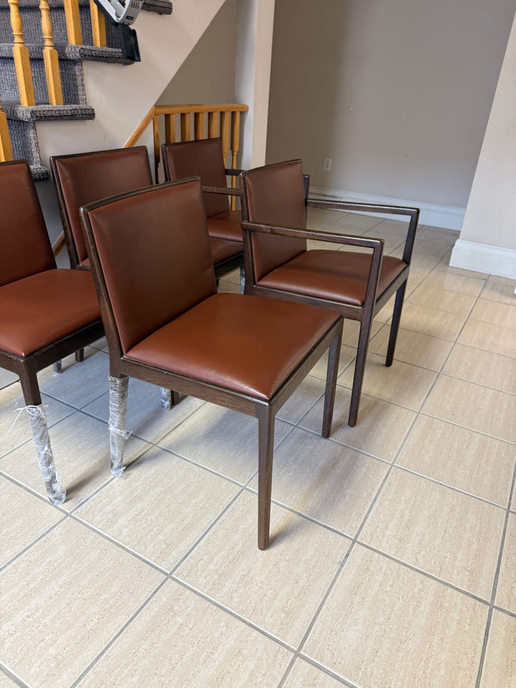 Set of 5 'Andreu World' Leather Chairs