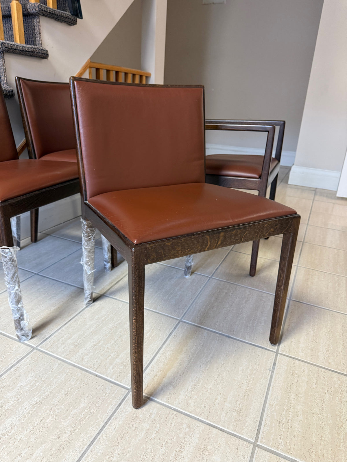 Set of 5 'Andreu World' Leather Chairs