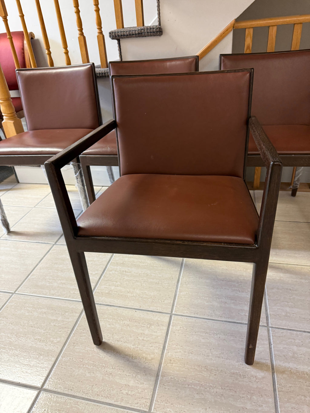 Set of 5 'Andreu World' Leather Chairs