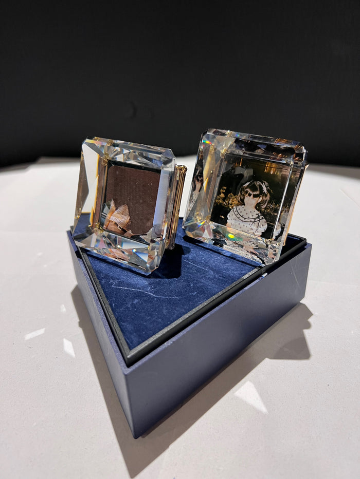 Swarovski Crystal Pair of Small Square Pictures Frames