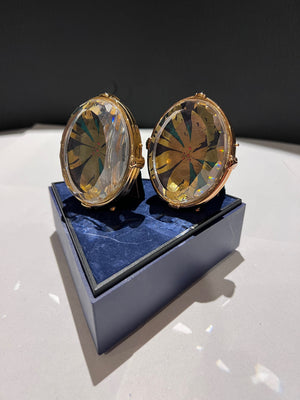 Swarovski Crystal Pair of Small Oval Pictures Frames