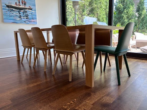 Custom White Oak Dining Table- Designed by Ashley Botten Design and Nick Day Design