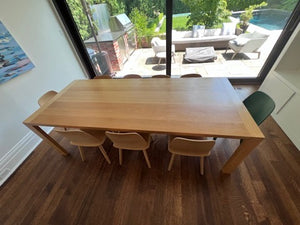 Custom White Oak Dining Table- Designed by Ashley Botten Design and Nick Day Design