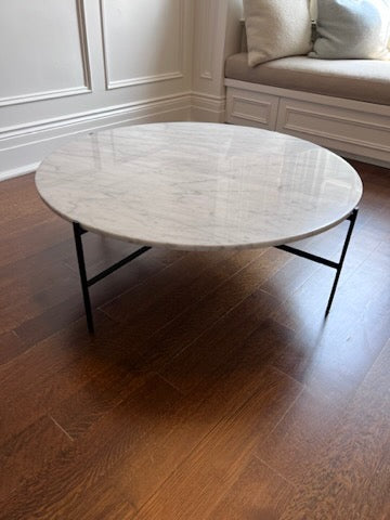 Design Within Reach Sylvain Outline Round Marble Coffee Table