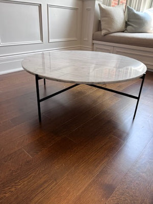 Design Within Reach Sylvain Outline Round Marble Coffee Table