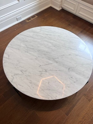 Design Within Reach Sylvain Outline Round Marble Coffee Table