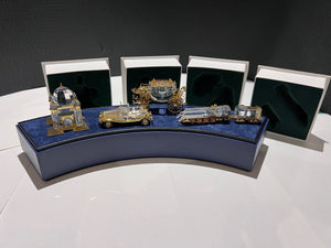 Swarovski Crystal- "Crystal Memories" Journeys Collection- Set of 4: Carriage, Taj Mahal, Limousine, Train Locomotive