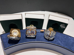 Swarovski Crystal- "Crystal Memories" Secrets Collection- Set of 3: Handbag Clock, Gift Box w/Jewels, Case w/Jewels