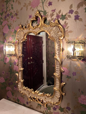 Beautiful Carved Gold Wood Mirror