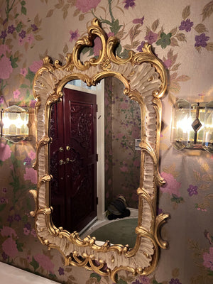 Beautiful Carved Gold Wood Mirror
