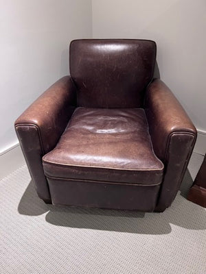 'Roots Canada' Brown Leather Rustic Chair