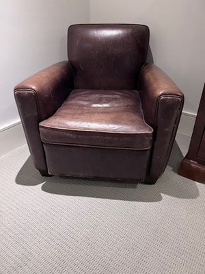 'Roots Canada' Brown Leather Rustic Chair