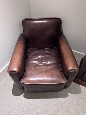'Roots Canada' Brown Leather Rustic Chair