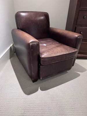 'Roots Canada' Brown Leather Rustic Chair