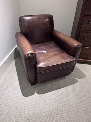 'Roots Canada' Brown Leather Rustic Chair