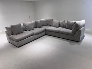 Klaussner Leisure Grey Sectional Sofa
