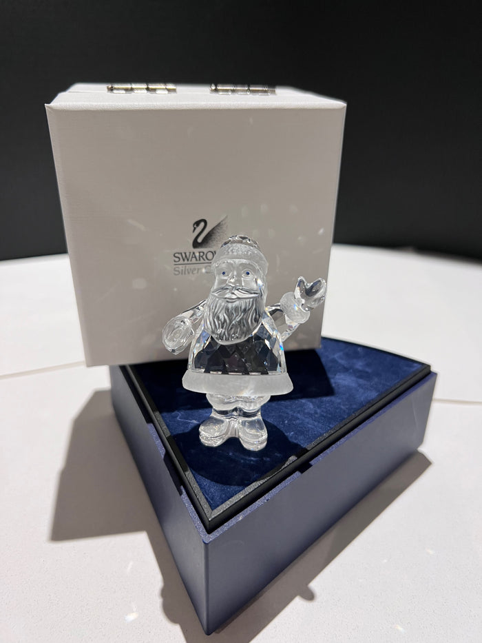 Swarovski Crystal Santa Clause with Blue Eyes