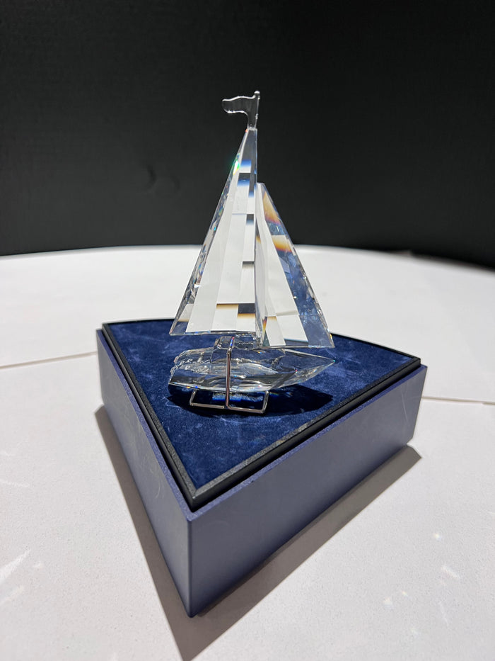 Swarovski Crystal Sailboat, 4" high