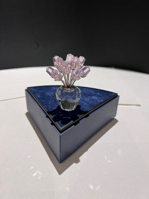 Swarovski Crystal 628343 Vase of a Dozen Pink Roses, 2.25" high