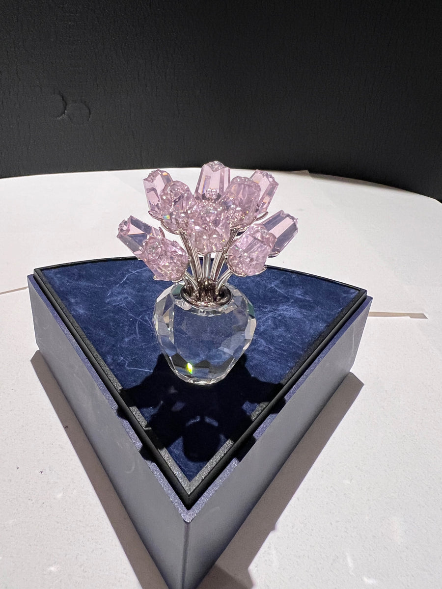 Swarovski Crystal 628343 Vase of a Dozen Pink Roses, 2.25