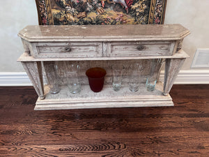 Marble Top Console Table w/2 Drawers