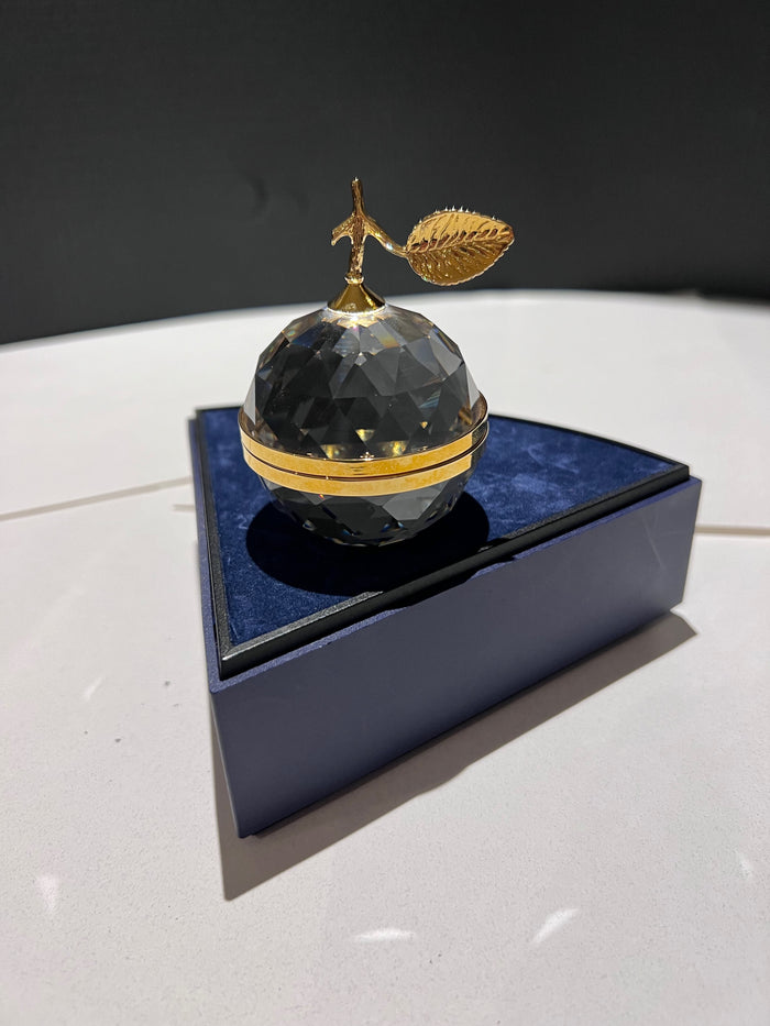 Swarovski Crystal Apple Shaped Small Photo Stand, 3" high