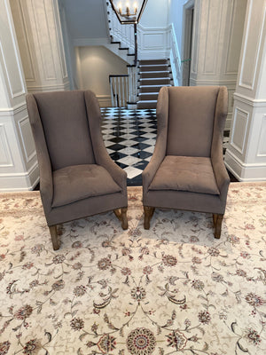 2 Restoration Hardware French Baroque Upholstered Wing Chairs (*retail $4,000/pair)