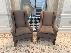 2 Restoration Hardware French Baroque Upholstered Wing Chairs (*retail $4,000/pair)