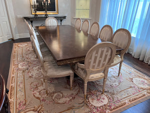 Beautiful Custom Double Pedestal Dining Table with 12 Chairs