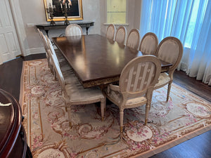 Beautiful Custom Double Pedestal Dining Table with 12 Chairs