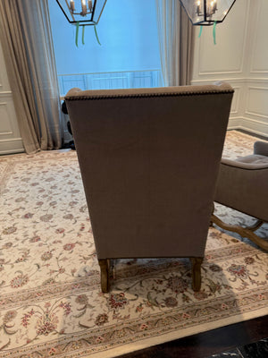 2 Restoration Hardware French Baroque Upholstered Wing Chairs (*retail $4,000/pair)