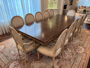 Beautiful Custom Double Pedestal Dining Table with 12 Chairs
