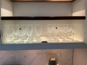 Lot of 24 LIKE NEW Mikasa Crystal Glasses (2 different styles with 12 each)